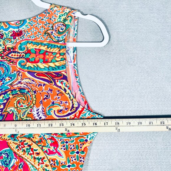 Lauren Ralph Lauren Dress Womens M Pink Paisley Faux Wrap Midi Resort - Picture 7 of 11